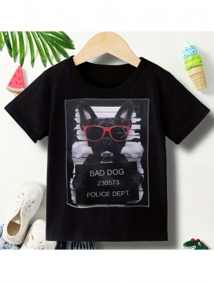 Дамска/Детска Тениска Bad Dog черна
